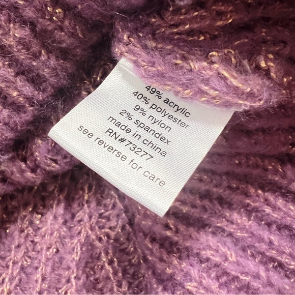 Elizabeth and James Open Stitch Crew Neck Crop Sweater in Giada Purple - Picture 7 of 7